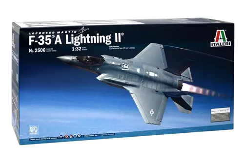 Italeri 2506-1:32 Lockheed F-35A Lighting II - Luftfahrt-Modellbausatz im Maßstab 1:32 mit Aufklebern für 6 Versionen, ideal für fortgeschrittene Modellbauer.