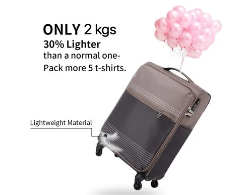 Super Solu- NEWCOM Design Stoffkoffer 54cm | Leichter Erweiterbarer Reisekoffer mit TSA-Zahlenschloss