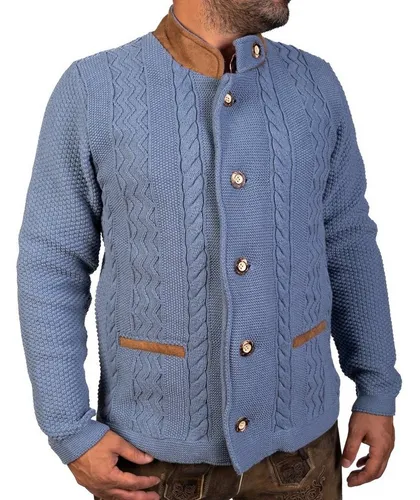 Trachtl Trachtenstrickjacke Herren Strickjacke Markus Indigo Blau L