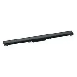 hansgrohe Fertigset Duschrinne RainDrain Match 900mm - Duschrinne mit höhenverstellbarem Rahmen für flexible Montage, edle schwarze Glasabdeckung und leistungsstarker hansgrohe Dryphon Siphon für bis zu 60 l/min Entwässerung.
