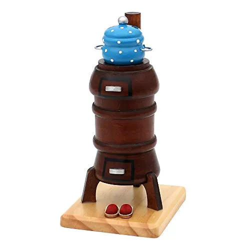 Deko-Geschenke-Shop Räucherofen farbig 16 cm Edelstahl Räucherfigur mit Räucherkerzen als Brennstoff