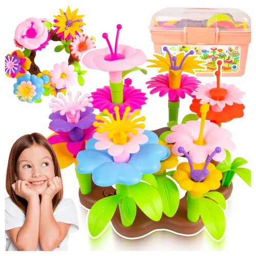 Malplay Konstruktionblöcke Gartenbau Blumen Bausatz 97 El. Geschenk ab 3 Jahren