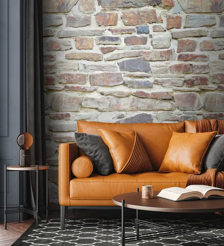 Livingwalls Vliestapete Steinoptik - Braun, Creme & Grau - Tapete für verschiedene Räume, modern und leicht anbringbar mit hoher Reißfestigkeit. Verleiht jedem Raum Wärme und Stil.