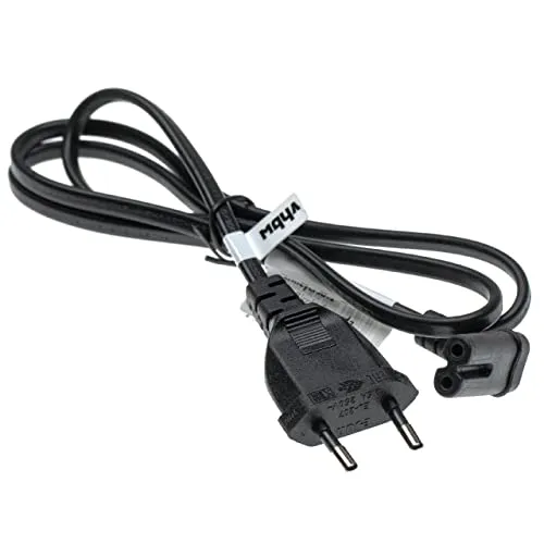 vhbw Netzkabel Schutzkontaktstecker für Kaltgeräte z.B. PC Monitor Computer Drucker - C7 Buchse, 1 m, 90° Gewinkelt