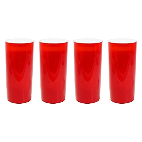 Ebersbacher Kerzenfabrik GmbH Grablicht Ölkompolicht Nr. 6 mit roter Hülle 4 Stück (Ø x H): ca. 65 x 140 mm