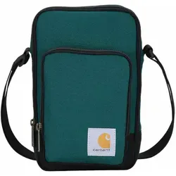 Carhartt Crossbody Zip Hängetasche in Grün für Männer - Praktische Umhängetasche mit großem Hauptfach, zwei Staufächern und fünf elastischen Schlaufen. Ideal für den Alltag und vielseitig einsetzbar. Maße: 16,5 × 22,9 × 8,9 cm.