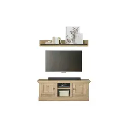 Hochwertige Holzfarbene Wohnwand - 152x170x45 cm - Elegante Wohnwand in Holzfarbe, ideal für Ihr Wohnzimmer. Mit optimalen Maßen von 152 cm Breite, 170 cm Höhe und 45 cm Tiefe bietet sie viel Stauraum und verleiht Ihrem Raum ein modernes Flair.