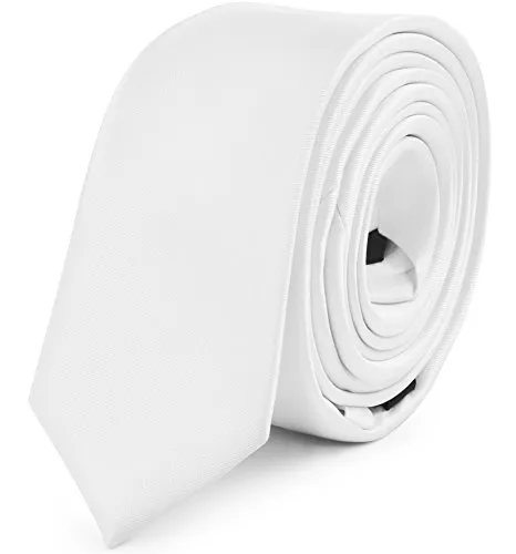 Ladeheid Herren Schmale Krawatte SP-5 (150cm x 5cm, Weiß)