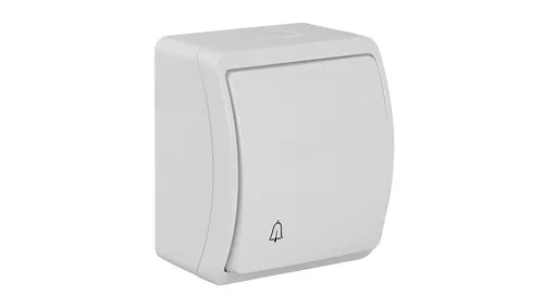 KOALA Łącznik przycisk zwierny dzwonek natynkowy wodoodporny IP44 biały 155-01