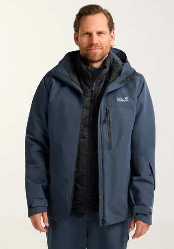 Jack Wolfskin Skijacke FLOWLINE 3IN1 JKT M blau XXL (58) - Funktionsjacke für alle Wetterlagen, atmungsaktiv, wasserdicht und winddicht, ideal für aktive Wintersportler.