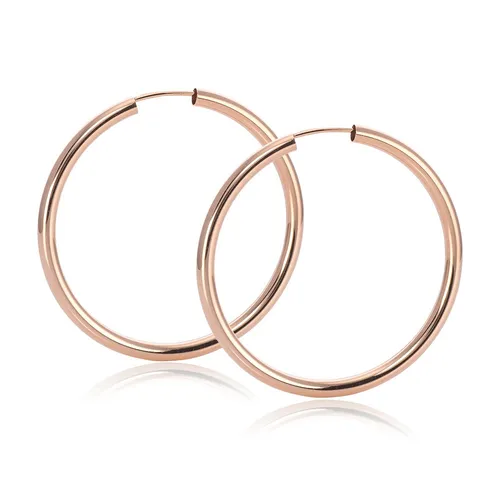 MATERIA Rosegold Creolen Silber 925 38mm - Elegante Ohrringe aus 925 Silber, mit hochwertiger Rosegold-Vergoldung, flexibel und kratzfest. Ideal als Geschenk in einer schicken Schmuck-Box, perfekt für Mädchen und Damen.