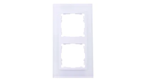 Simon 82 Doppelrahmen horizontal, Glas und weiße Zwischenplatte 82627-30