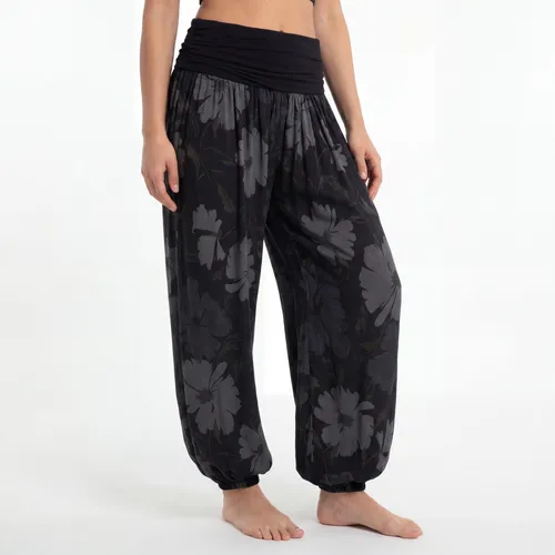 Sommerhose Damen Haremshose elastischer Bund leichte Hippie Pumphose Gr. 36-48