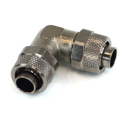 Aquatuning 13/10mm (10x1,5mm) L Schlauchverbinder - schwarz nickel