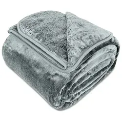 Wohndecke Cashmere-Feeling Kuscheldecke super weich & flauschig – Fleecedecke, Gräfenstayn, dicke & warme Sofadecke, Wohndecke & Tagesdecke - Überwurf Sofa, Couch grau 220 cm x 240 cm