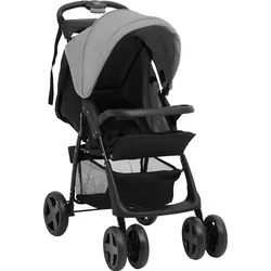 vidaXL 3-in-1 Kinderwagen Hellgrau und Schwarz von vidaXL