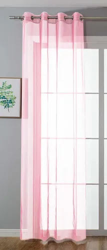 Ösenvorhang Transparent »Uni« Gardine Vorhang Bleiband HxB 245x140 cm Hellrosa