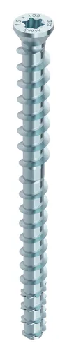 Heco MULTI-MONTI Betonschraube MMS-TC 7,5 x 100 mm Torx TD verzinkt blau T-30 - 48308 (VPE: 50 Stück) - HECO-Dübeltechnik, hochwertige Betonschraube für sichere Befestigungen in Beton und Mauerwerk, ideal für Bauprojekte und Renovierungen.