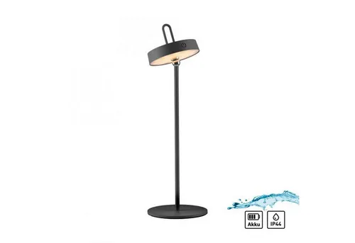 Licht-Erlebnisse Nachttischlampe SORREL, LED fest integriert, Warmweiß, LED dimmbar Touch IP44 warmweißes Licht 2700 K 130 lm 47,2 cm Schwarz