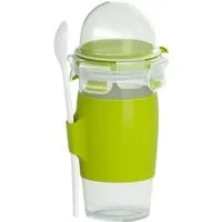 CLIP & GO Yoghurt Mug, Becher grün/transparent, 450ml in grün von EMSA