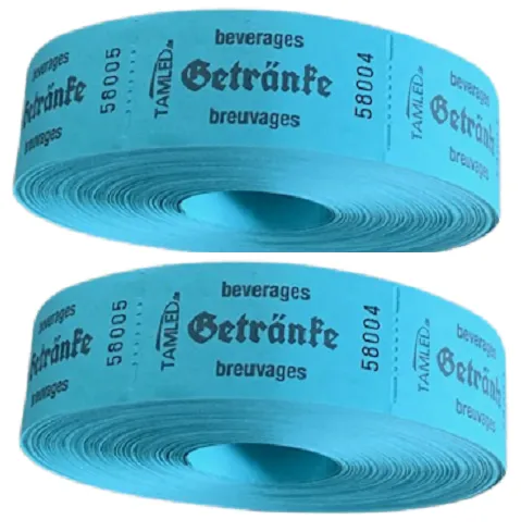 Bonrollen GETRÄNKE blau als Set Wertmarken Wertbon Getränkemarken Pfandmarken