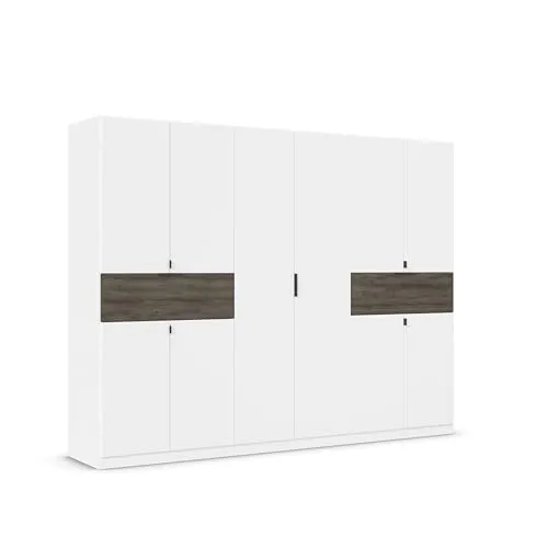 Drehtürenschrank RAUCH TICAO - Großer Kleiderschrank für optimale Ordnung - Kleiderschränke mit 10 Türen und 2 geräumigen Schubladen, viel Stauraum für Ihre Kleidung. Hochwertige Verarbeitung 