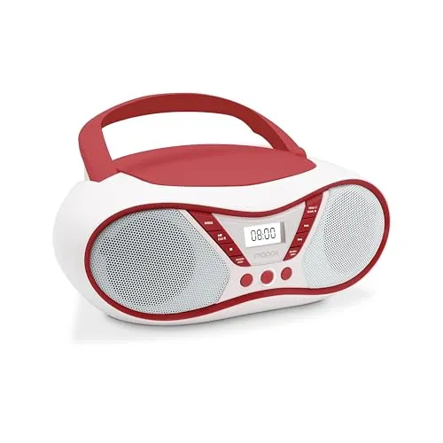 MOOOV 477411 Tragbarer CD-Player mit Radio, USB, Lautsprecher