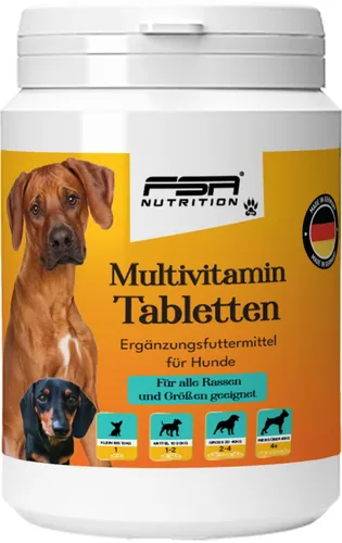 FSA NUTRITION Multivitamintabletten für Hunde - Hochwertige Multivitamintabletten zur Unterstützung der ausgewogenen Nährstoffversorgung Ihres Hundes. Enthält essentielle Vitamine und Spurenelemente für eine optimale Ernährung.