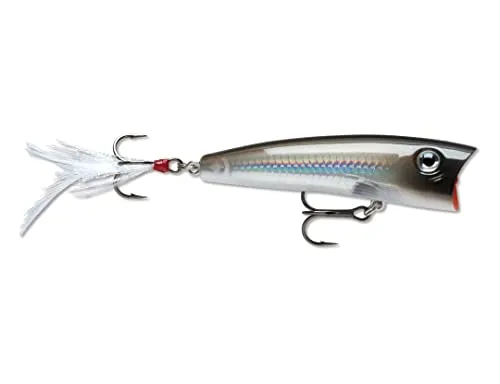 Rapala - X-Rap Pop Angelköder - Angelzubehör mit Großem Konkavem Kopf - Süßwasser und Salzwasser Spinnköder - Lauftiefe Topwater - Fischköder 7cm, 11g - Hergestellt in Estland - Pearl Grey Shiner