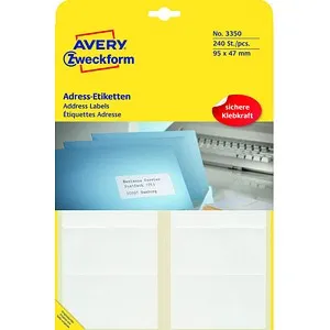 AVERY Zweckform Adressetiketten 3350 weiß 95,0 x 47,0 mm, 240 Etiketten