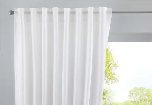 Vorhang Schlaufen Cationic »JENA« Leinen Optik HxB 145x140 cm Weiß