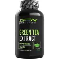 Green Tea Extract - 180 hochdosierte Kapseln mit 750mg Extrakt - Pflanzliches Ergänzungsmittel Grüner Tee, extra hochdosiert mit 750mg pro Kapsel, 95% Polyphenole und 45% EGCG – vegan und ohne unerwünschte Zusätze.