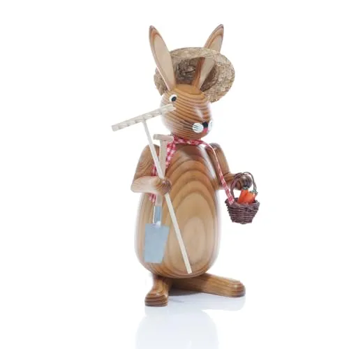 Rudolphs Schatzkiste Osterfigur Osterhase Gärtner BxHxT ca 9 x 20 x 9cm NEU Osterdeko Osterhasenfigur Ostern Korb Osterei Frühling Erzgebirge Seiffen Hase
