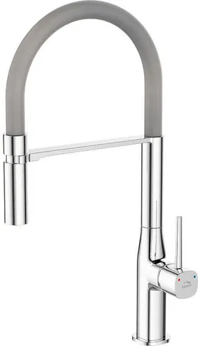 Design Spültischtischarmatur Chrom/Grau mit U-Auslauf