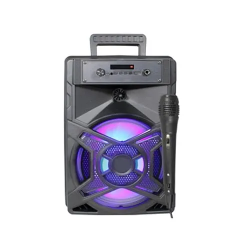 PRENDELUZ Tragbarer Bluetooth-Lautsprecher mit Mikrofon, wiederaufladbar über USB, kabellos, mit bunten LED-Lichtern