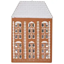 Kähler Designer Lebkuchen Gingerbread Lichthaus 17cm - Nussknacker: Handgefertigtes Lebkuchenhaus aus Steingut, strahlt Weihnachtsstimmung aus und vereint Tradition mit modernem Design.