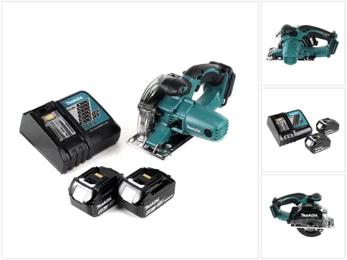 Makita DCS 552 RM 18 V Akku Metall Handkreissäge mit Zubehör - Leistungsstarke Akku-Handkreissäge für Metallarbeiten, inkl. 2x 4,0 Ah Akkus und Ladegerät. Ideal für präzise Schnitte und einfache Handhabung dank Soft-Grip und LED-Beleuchtung.
