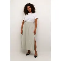 KAFFE CURVE Rock KCmallia L - Vetiver L - Damenrock ohne Futter mit Schlitz auf der linken Seite, elastischem Bund und normaler Passform für optimalen Tragekomfort.