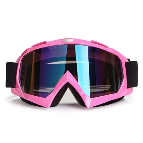 4-FQ Rosa Motorradbrille – Winddicht und Kratzfest