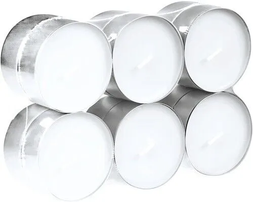 Müller Kerzen Maxilichter, weiß - 12 Stück - Hochwertige Teelichter in Aluminiumhülle, brennen ruhig und setzen stimmungsvolle Akzente für ein gemütliches Zuhause. Praktisches 12er-Pack verhindert Beschädigungen.