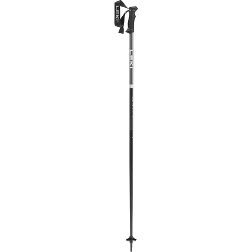 LEKI Qntm Skistock 130 cm - Black-Light Anthracite-White - Alpin Skistöcke Unisex mit robustem Aluminiumrohr und EVOCON Griff für optimalen Halt. Ideal für Skifahrer, die Komfort und Stabilität schätzen, perfekt für Pisten und Trekking.
