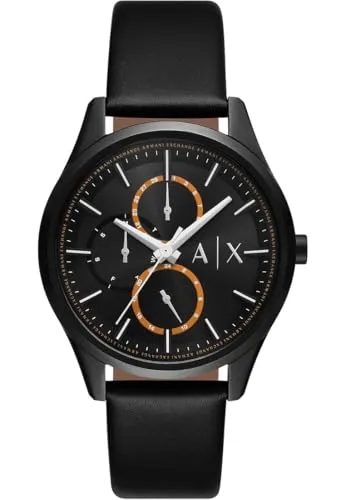 Armani Exchange Herrenarmbanduhr - Armbanduhren für Herren mit automatischem Bewegungssystem, 46-mm-Gehäuse und strapazierfähigem Edelstahl- oder Lederband, ideal für stilbewusste Männer.