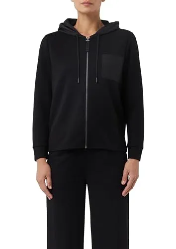 comma Sweatshirt für Damen - Kapuzenpullover mit fixierter Kapuze und langen Ärmeln, ideal für entspannte Looks und gemütliche Tage.