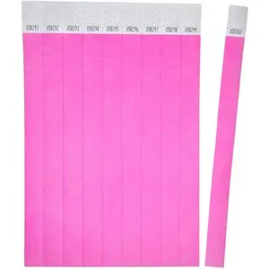 Zweckform Einlassbänder TYVPK-50, aus Tyvek, pink, 500 Stück