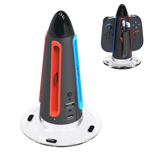 Nintendo Switch 2 4-in-1 Joy-Con Ladestation mit RGB Licht - Praktische 4-in-1 Ladestation für Joy-Con Controller, ausgestattet mit RGB-Beleuchtung. Kompakt und stabil für den täglichen Gebrauch, ideal für Nintendo Switch 2.