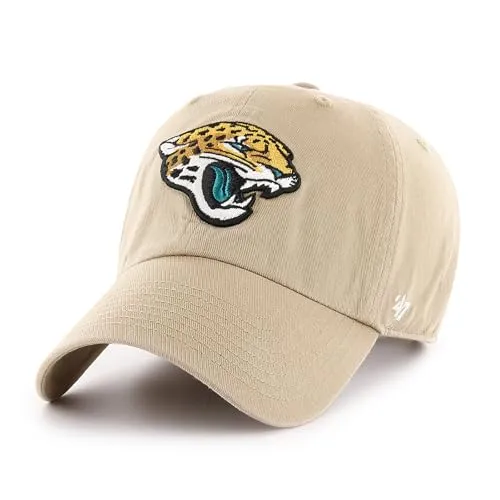 '47 NFL Jacksonville Jaguars Baseballkappe mit verstellbarem Riemen, Khaki - Zeigen Sie Ihren Teamgeist mit dieser offiziell lizenzierten Kappe von '47. Komfortabel und langlebig, ideal für jeden Fan. Der verstellbare Riemen sorgt für eine perfekte Passform.
