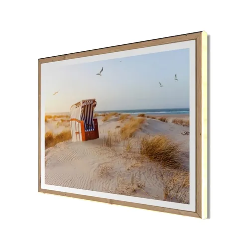 Wandbild gerahmt STRANDKORB DÜNE 40 x 50 cm – Maritime Wanddeko Küste