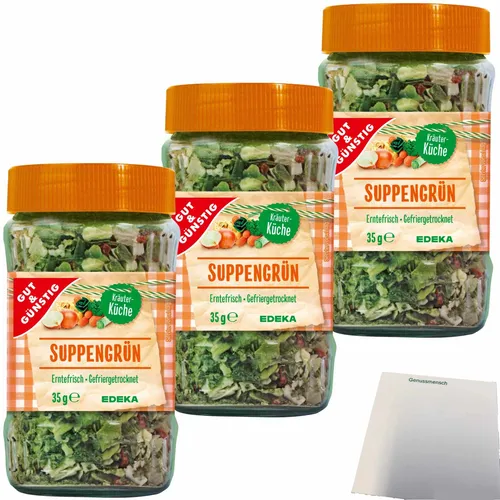 Gut&Günstig Suppengrün gefriergetrocknet 3er Pack 3x35g Dose usy Block