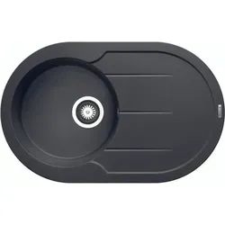 Pyramis Granitspüle Alazia Round, 78/49 cm schwarz von Pyramis