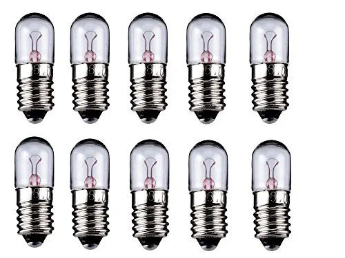 10er Set WireThinX Röhrenlampe 2 W, 6,3 V - Sockel E10